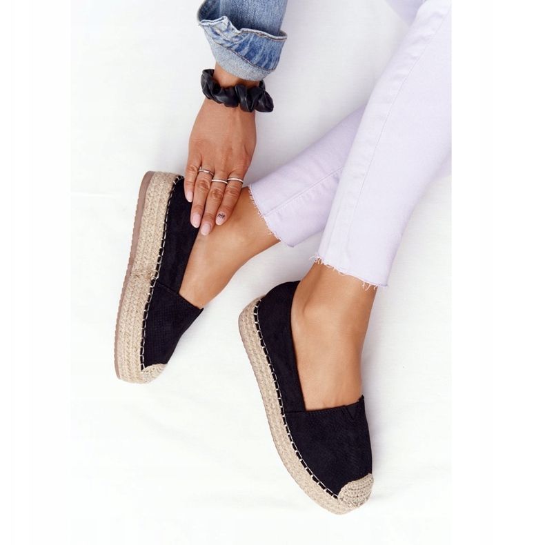 Espadrilles på halmplatformen Black Highway sort 1