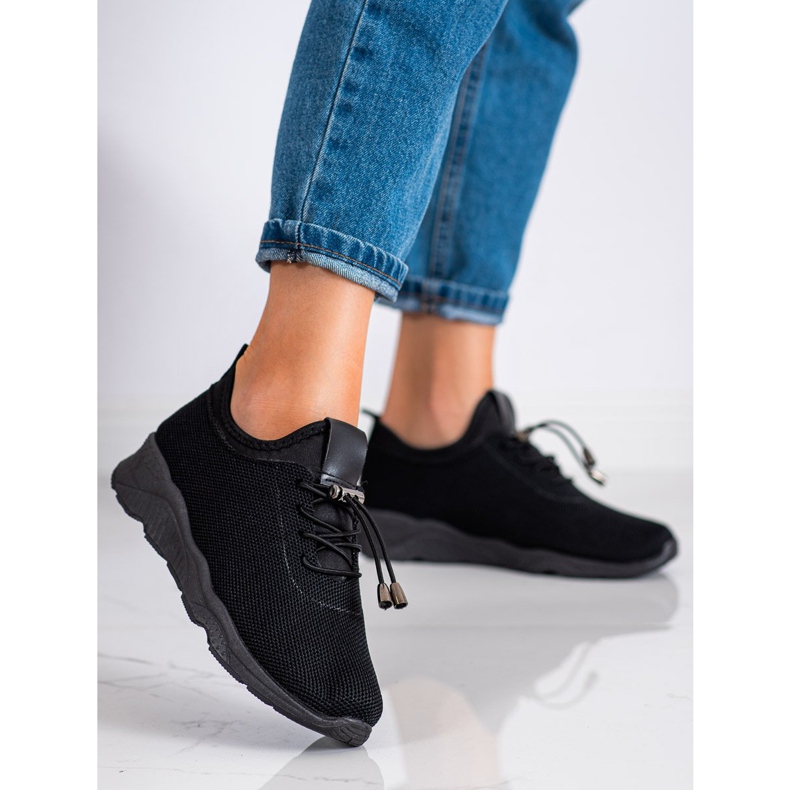 SUPER COOL Sorte tekstilsneakers 1