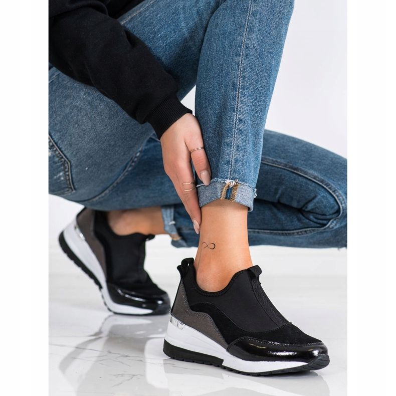 Goodin Wedge sneakers i læder sort 2