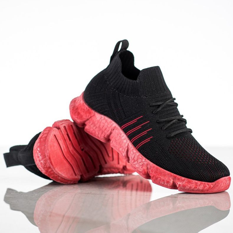 SHELOVET Openwork sneakers på platformen sort 1