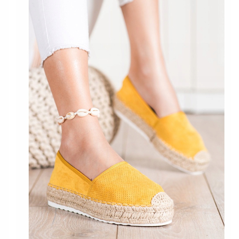 Seastar Åbent espadrilles med ruskind gul 2