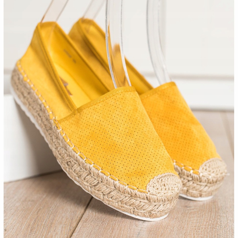 Seastar Åbent espadrilles med ruskind gul 1