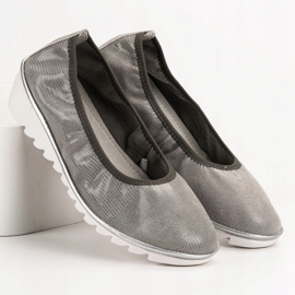 Filippo Læder Ballerina On Wedge grå 1
