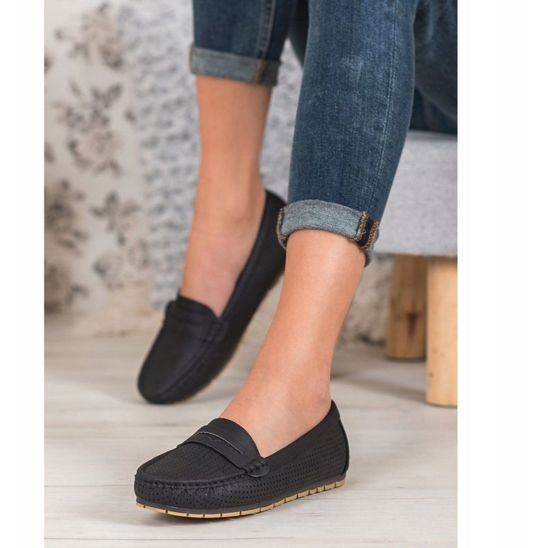 Kylie Openwork loafers sort 1