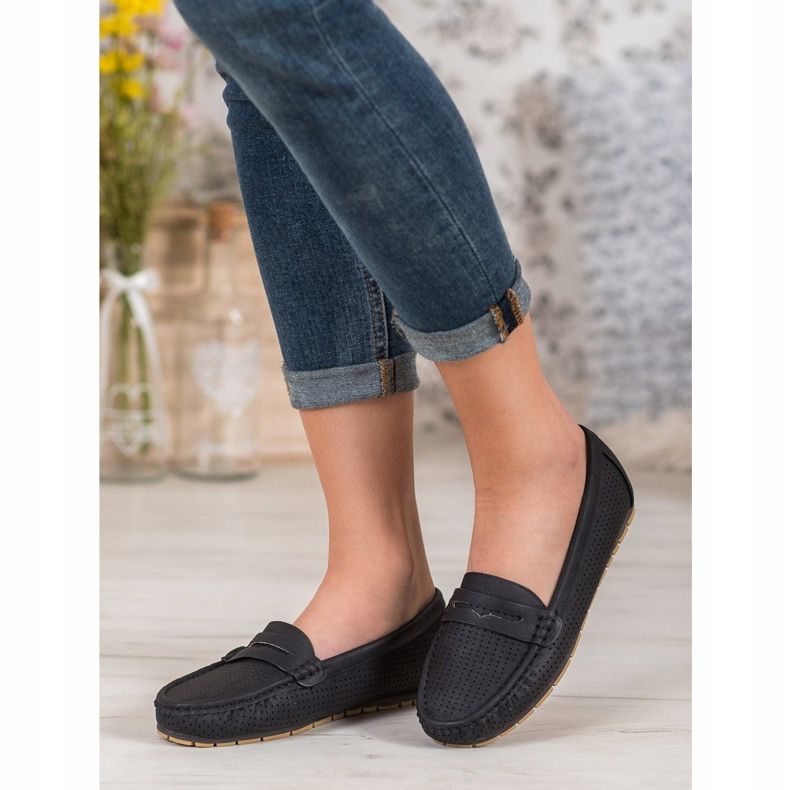 Kylie Openwork loafers sort 2