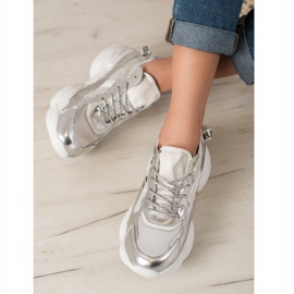 Goodin Sølv læder sneakers grå 1