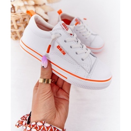 Børnes Eco-læder Sneakers Big Star HH374036 Hvid-Orange 2