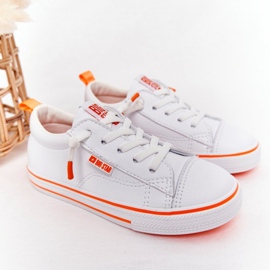 Børnes Eco-læder Sneakers Big Star HH374036 Hvid-Orange 1