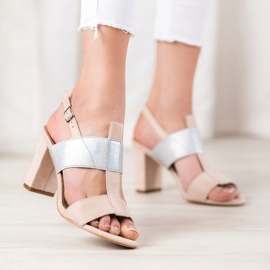 Stilfulde VINCEZA sandaler beige grå 2