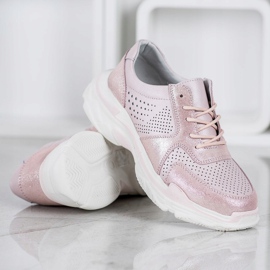 Filippo Klassiske læder sneakers lyserød 1