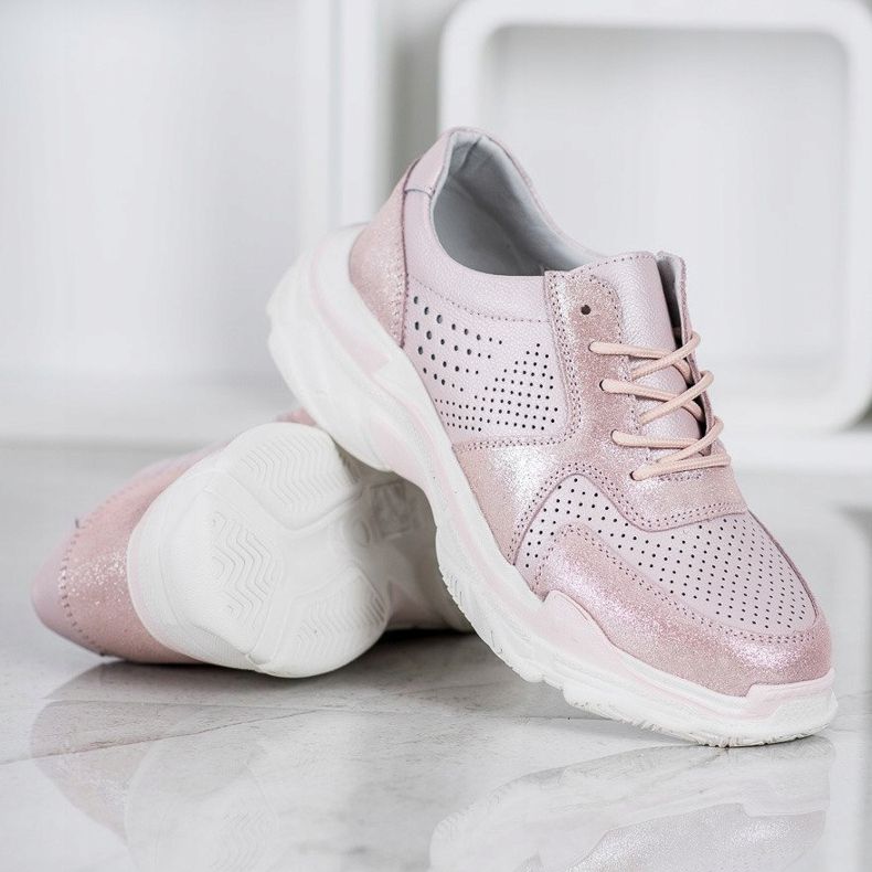 Filippo Klassiske læder sneakers lyserød 1
