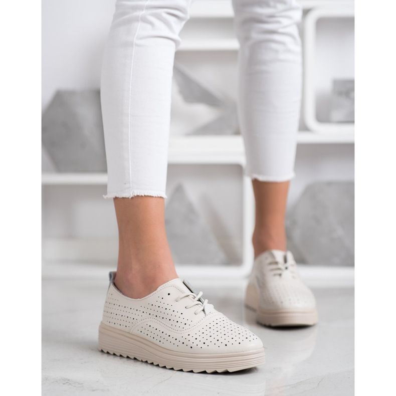 Goodin Åbent læderfodtøj beige 2