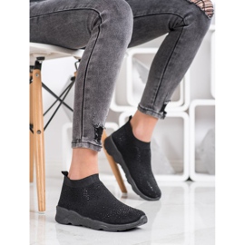 Goodin Sorte slipons med krystaller 2