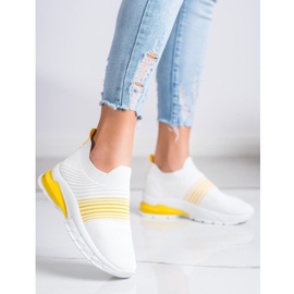 SHELOVET Spring Openwork sneakers hvid gul 1