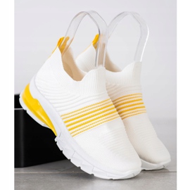 SHELOVET Spring Openwork sneakers hvid gul 2