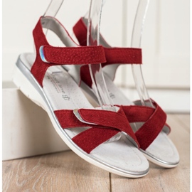 VINCEZA Velcro sandaler rød 1