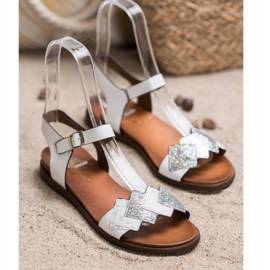 Stilfulde Sergio Leone sandaler hvid 1
