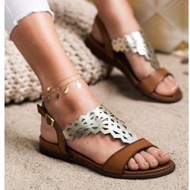 Moderigtige Sergio Leone sandaler brun 3