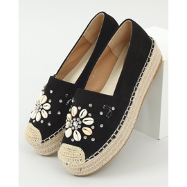 Sorte espadriller med skaller 2798 Sort 1
