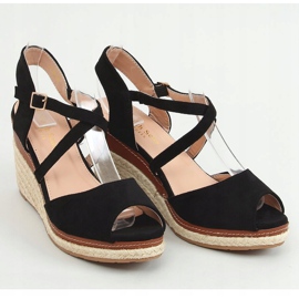 Sort FG19 Sort espadriller med åben tå 1