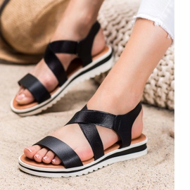 Weide Sandaler på platformen sort 2