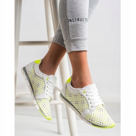 Kylie Hvide og grønne Openwork sneakers 1