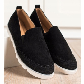 SHELOVET Suede Slipons til foråret sort 1