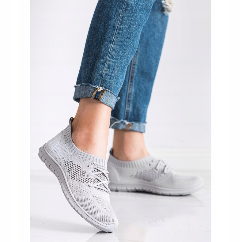 SHELOVET Grå openwork sneakers 2