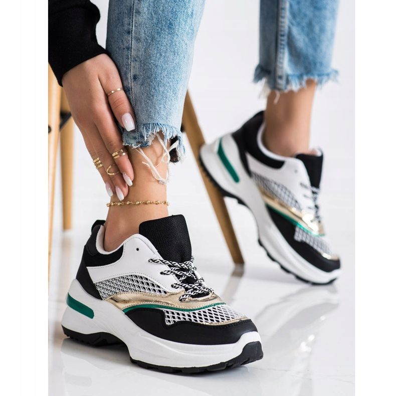 SHELOVET Sneakers på platformen med mesh hvid sort flerfarvet 1