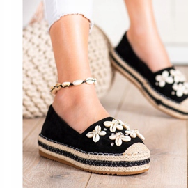 Seastar Espadrilles med skaller sort 1