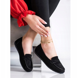 Super Me Loafers i sort ruskind 2