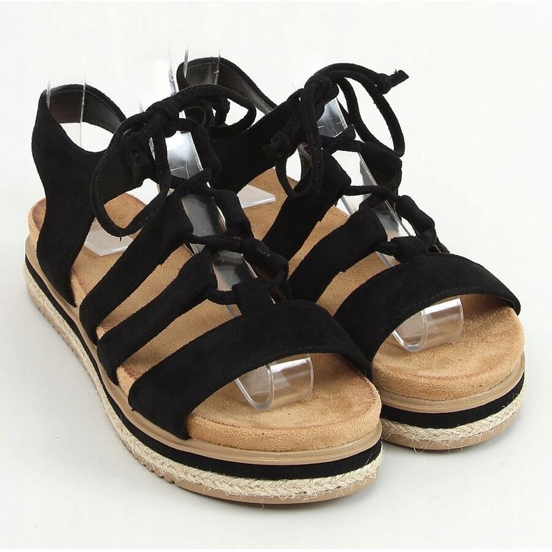 Sort W86 Sorte espadrillessandaler 1