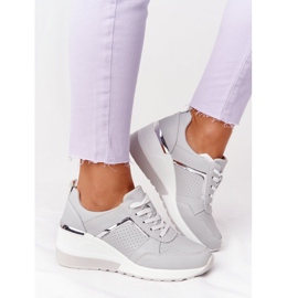Læder Wedge Sneakers S.Barski Grå 2