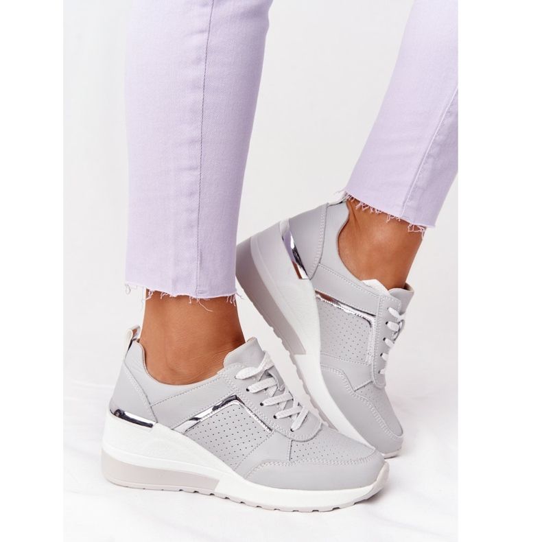 Læder Wedge Sneakers S.Barski Grå 2