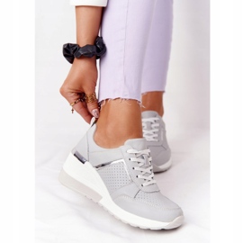 Læder Wedge Sneakers S.Barski Grå 1