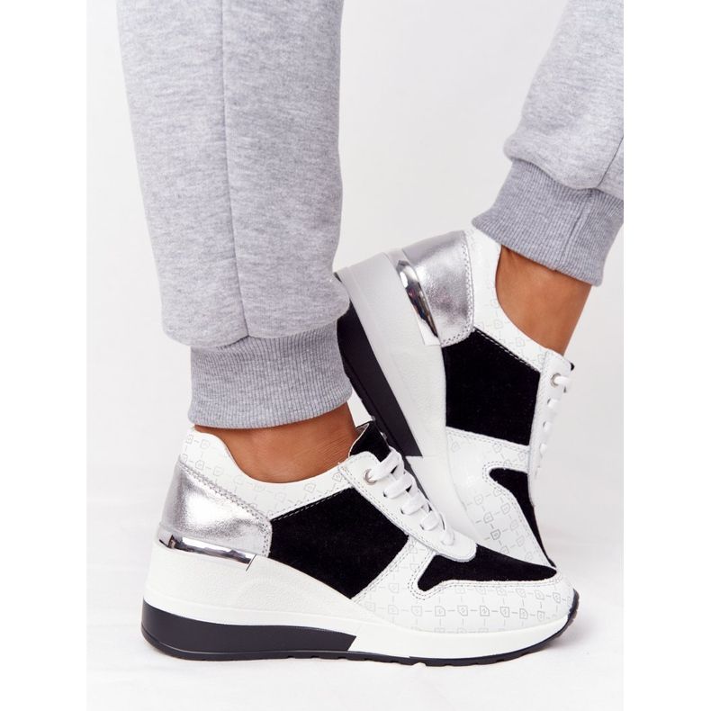 Læder Wedge Sneakers S.Barski Sort-Hvid 2