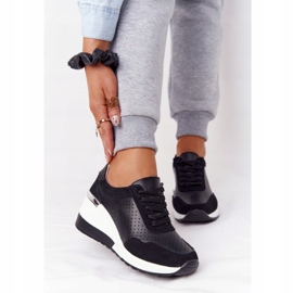 S.Barski Openwork Leather Wedge Sneakers S. Bararski Sort hvid 1