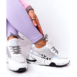 NEWS Dame Wedge Sneakers Hvid Med Brocade Avery 21SP26-3974 sort sølv 4