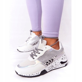 NEWS Dame Wedge Sneakers Hvid Med Brocade Avery 21SP26-3974 sort sølv 1