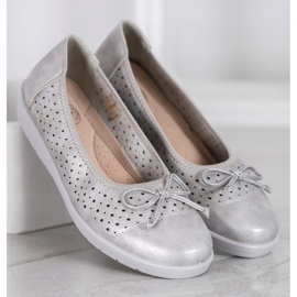 SHELOVET Openwork Ballerina På Platformen grå 2