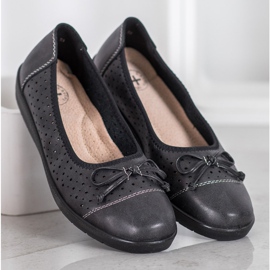 SHELOVET Openwork Ballerina På Paltform sort 1