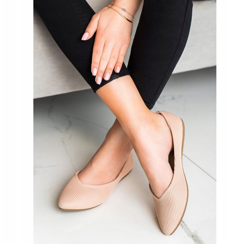 Ballerinas i VINCEZAs striber beige 1