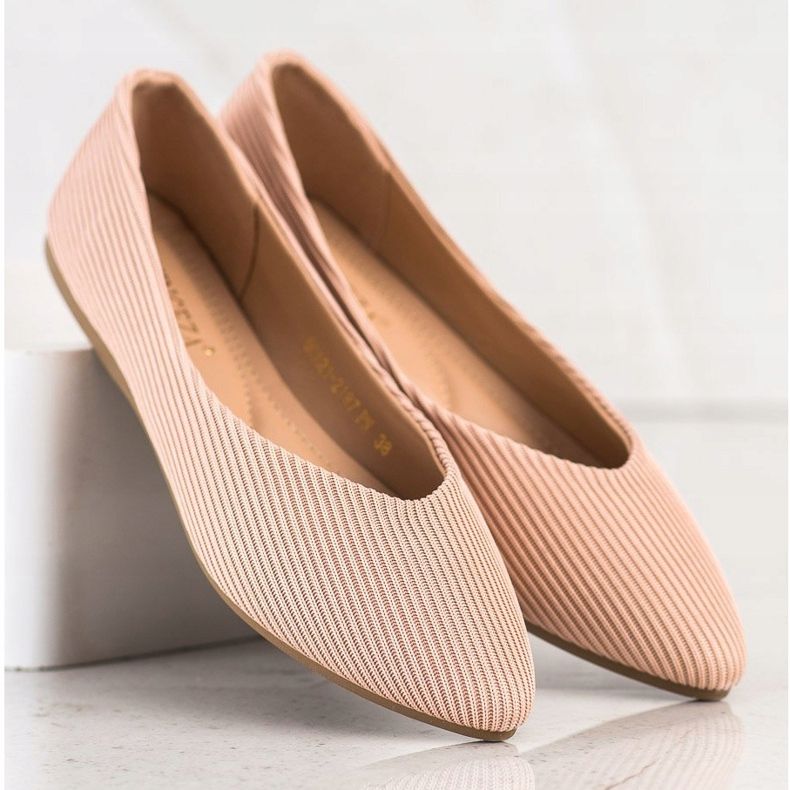 Ballerinas i VINCEZAs striber beige 2