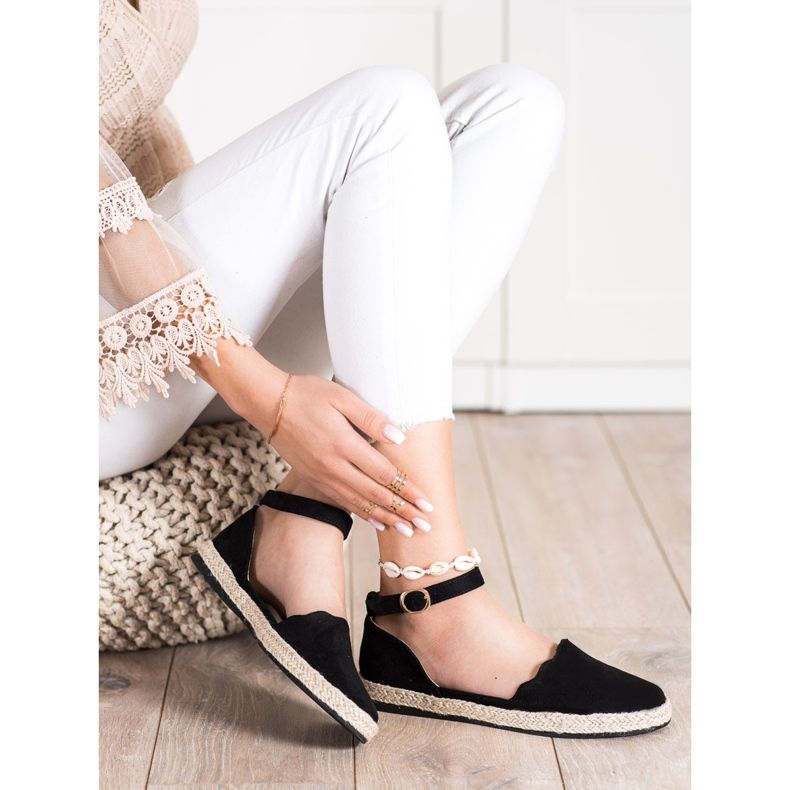 S. BARSKI Sort Espadrilles med et spænde S.BARSKI 2