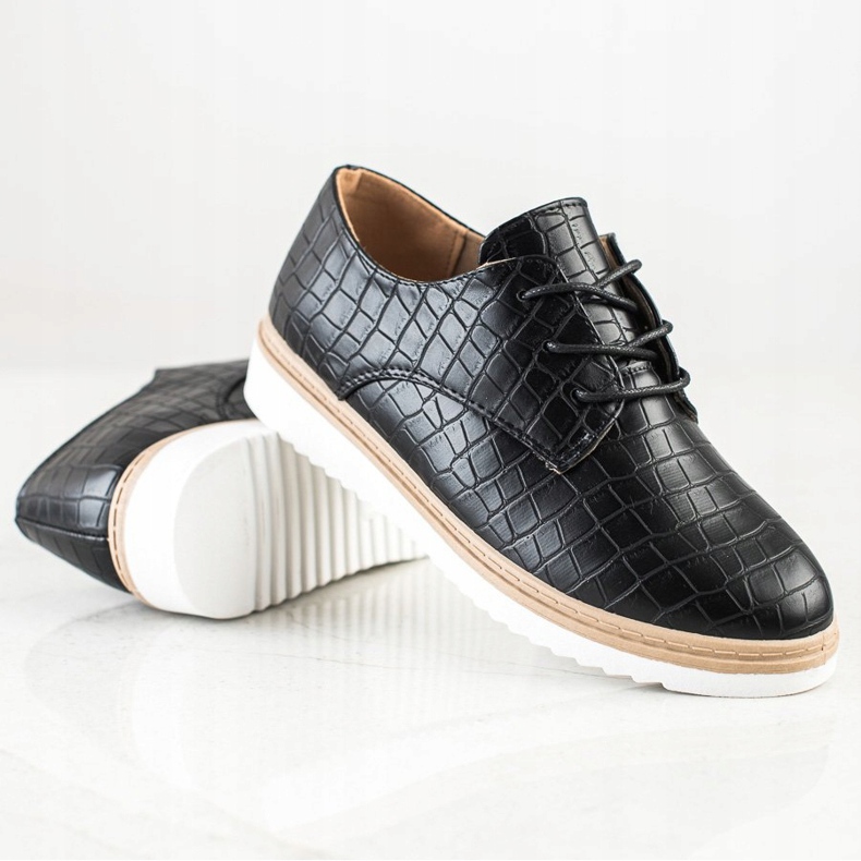 SHELOVET Sort Snake Print sko 1