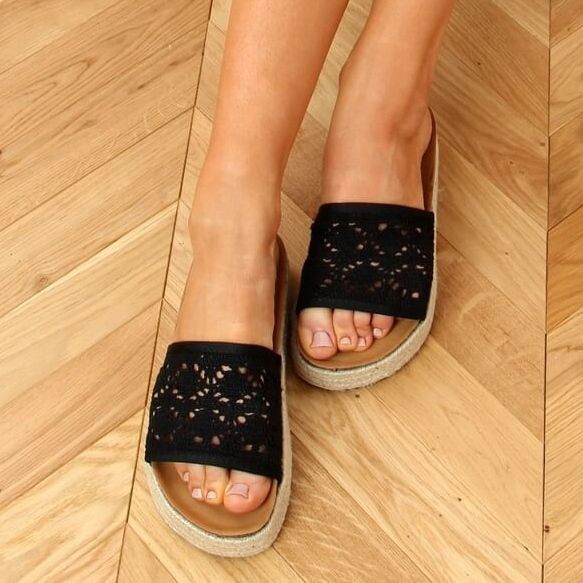 Sort åbent espadrilles 20-349 Sort 1