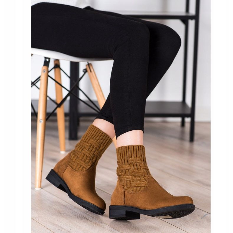 SHELOVET Slip-on ruskind støvletter brun 1
