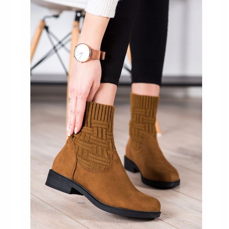 SHELOVET Slip-on ruskind støvletter brun 2