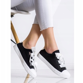 SHELOVET Stilfulde bundne sneakers sort 1