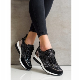 Goodin Sneakers i læderprint sort 1